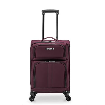 U.S. Traveler Anzio Softside Expandable Spinner Luggage, Burgundy, Carry-on 22-Inch - color: Burgundy, size: 22-Inch Carry-on