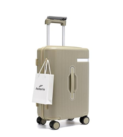 feilario Hardside Carry On Luggage, 70/30 Deep Compartment Design - color: Green