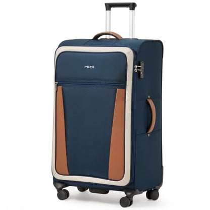 mixi 28 Inch Softside Checked Luggage, Deep Blue-Off White - color: Deep Blue-Off White, size: 28-Inch Checked in