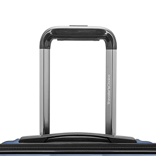Traveler's Choice Archer Polycarbonate Hardside Spinner Luggage Set,Tie Down Straps, Blue, 2-Piece - color: Blue, size: 2-Piece Set