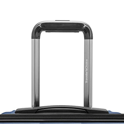Traveler's Choice Archer Polycarbonate Hardside Spinner Luggage Set,Tie Down Straps, Blue, Checked 29-Inch - color: Blue, size: 1-Piece (Checked 29-Inch)