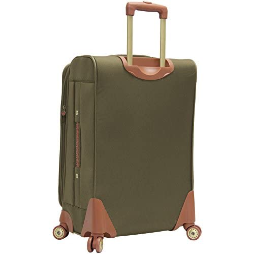 Pathfinder 28 Inch Luggage with Spinner Wheels Softside Expandable Large Suitcase - color: Olive, size: 28-Inch Suitcase