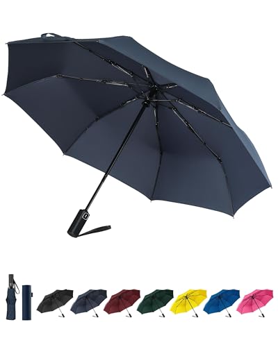 Compact Travel Umbrella, Windproof Auto Open & Close, Lightweight Design | Compact Travel Umbrella, Windproof Auto Open & Close, Lightweight Design - color: BLUE