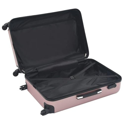 Gecheer 3 Piece Hardshell Luggage Set Rose Gold, ABS Carry On Suitcase with Spinner Wheels, Lightweight Travel Trolley Bags with TSA Lock and Telescopic Handle, Nested Storage Design