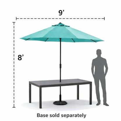 BrylaneHome 9 Ft. Tilt-And-Crank Umbrella - color: Taupe