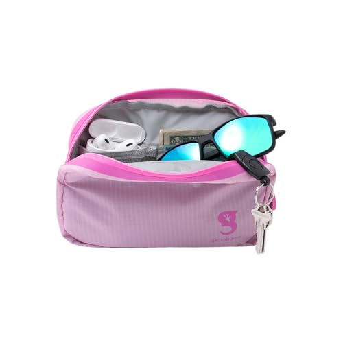 geckobrands Waterproof Belt Bag – Water-Resistant Gear Organizer with Phone Window & Adjustable Strap - color: Bubble Pink