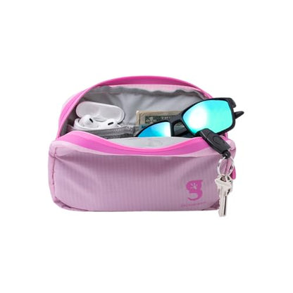geckobrands Waterproof Belt Bag – Water-Resistant Gear Organizer with Phone Window & Adjustable Strap - color: Bubble Pink