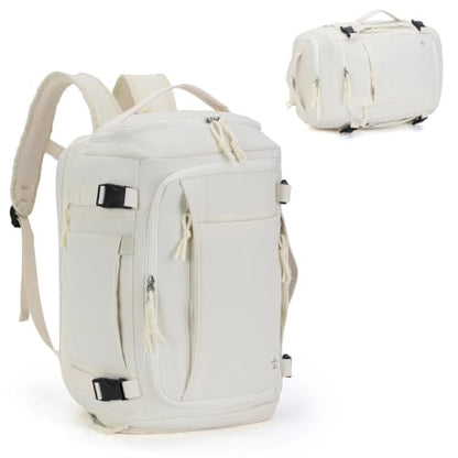BESMART 28L Travel Duffle Backpack, 2-in-1 Flight Approved Sport Duffel Bag - color: White