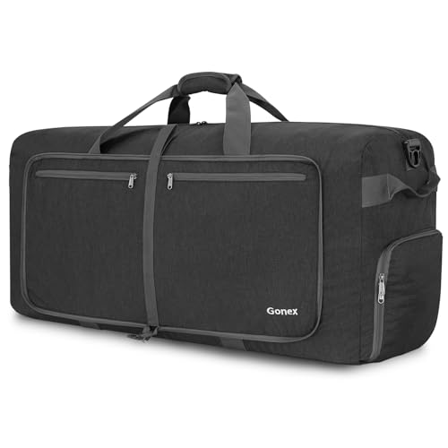 Gonex 150L Foldable Travel Duffle Bag with Shoe Compartment, Lightweight - color: Dark Grey, size: 150L