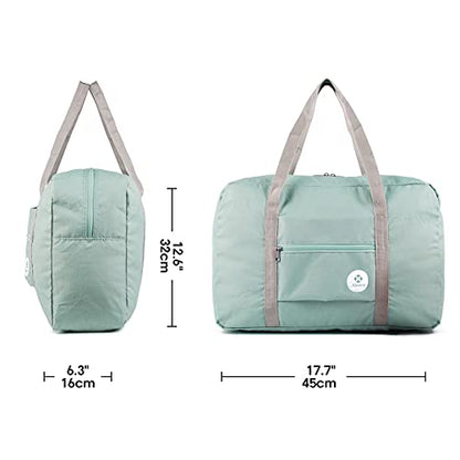 Narway Personal Item Travel Bag, Foldable Carry on Duffle Bag for Women Men - color: AB-Mint Green