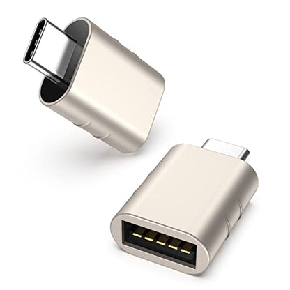 Syntech USB C to USB Adapter Pack of 2, USB 3.0 to Thunderbolt 5/4 Adapter - color: Starlight, size: 1.08 X 0.65 X 0.32 Inch