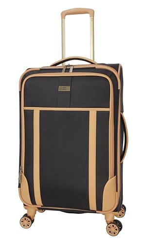 Dockers Seahorse Softside Expandable 8-Wheel Spinner Travel Checked Luggage, 24-Inch, Black - color: Black, size: 24-Inch Checked
