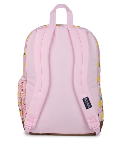 JanSport 34L Cool Backpack – 15-inch Laptop Sleeve, Lemonade Stand | Ergonomic Straps, Waterbottle Pocket, Campus Weekender Travel Rucksack - color: Lemonade Stand Pink