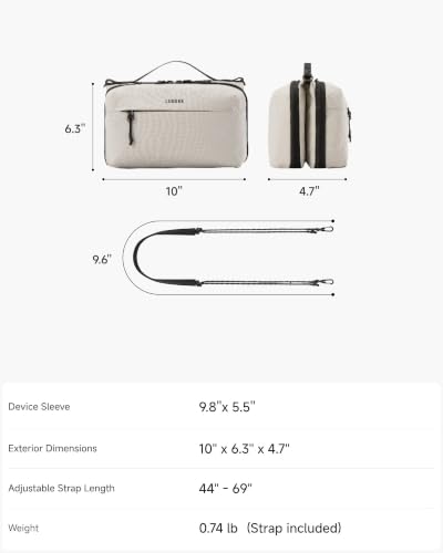 LUGGEX Electronics Organizer Travel Case, Tech Pouch with Crossbody Strap