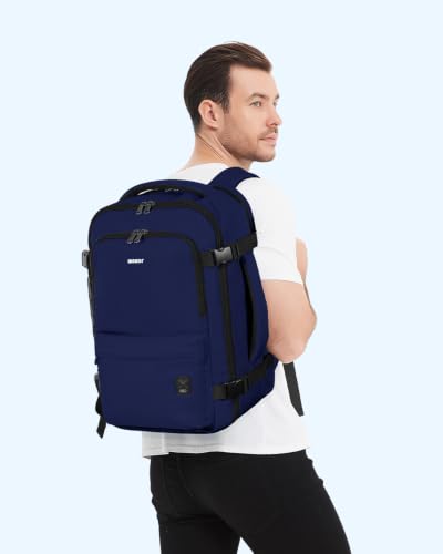WANDF Personal Item Travel Bag 18x14x8, Carry On Laptop Backpack (Navy) - color: B-navy Blue, size: 18x14x8