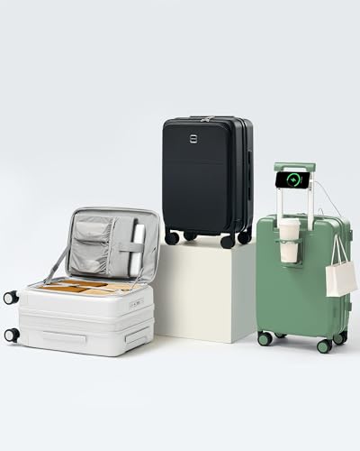 Hanke 20 Inch Expandable Carry On Luggage 22x14x9 Airline Approved - color: Interstellar Blue, size: Expandable 20 Inch