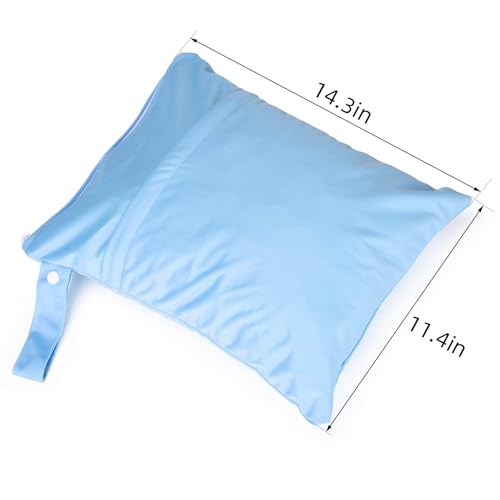 3pcs Waterproof Wet Dry Bags for Baby Cloth Diapers with 2 Pockets - color: Grey