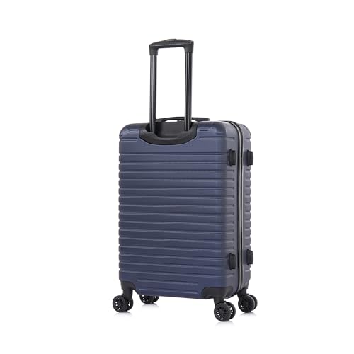 InUSA DEEP Luggage with GEL Handle | Spacious Traveling Suitcases, Travel Suitcase with Dual Spinner Wheels and Studs | 24 Inch Medium Hardside Luggage | Blue - color: Blue, size: 24 Inch