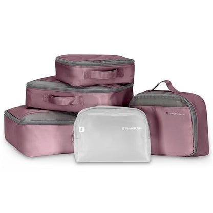 Traveler's Choice Cloverland Packing Cubes, 5-Piece Set, Mauve - color: Mauve