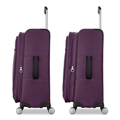Samsonite Soft-Sided 29-Inch Lightweight Large Checked Expandable Element Suitcase: Durable, 360° Spinner Wheels, Adjustable Telescopic Handle, 2 Front & 1 Side Pocket- Purple - color: Purple, size: 29-Inch Checked-Large