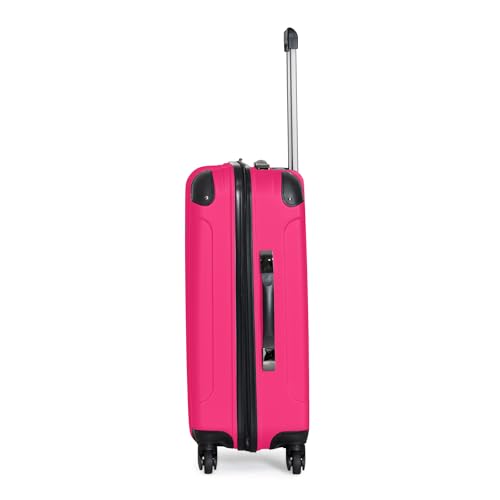 Kenneth Cole REACTION Out of Bounds Lightweight Hardshell 4-Wheel Spinner Luggage, Magenta, 24-Inch Checked - color: Magenta, size: 24-Inch Checked