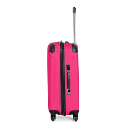 Kenneth Cole REACTION Out of Bounds Lightweight Hardshell 4-Wheel Spinner Luggage, Magenta, 24-Inch Checked - color: Magenta, size: 24-Inch Checked