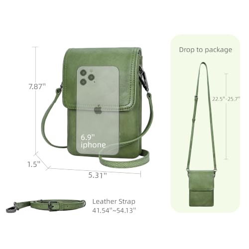 Iswee Rfid Blocking Small Crossbody Bag for Women Travel Classic Style - color: Grass Green‌