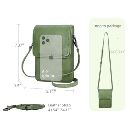 Iswee Rfid Blocking Small Crossbody Bag for Women Travel Classic Style - color: Grass Green‌