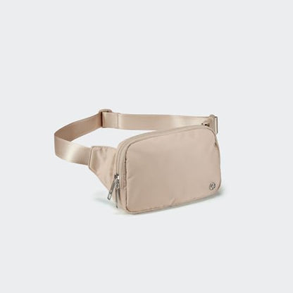 Pander Belt Bag Large 2L, Nylon Fanny Pack Purse for Women and Men with Adjustable Strap - color: Raw Linen