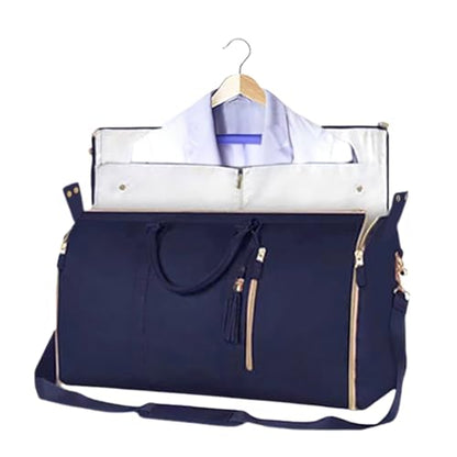 Convertible Garment Duffle Bag for Travel, Dark Blue - color: Dark Blue