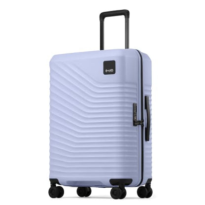 Coolife Luggage, Lightweight PC Hardside Suitcase, Checked-Medium 24-Inch - color: Light Purple, size: Checked-Medium 24-Inch
