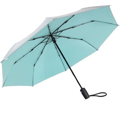G4Free UPF 50+ UV Protection Travel Umbrella 42/46 Inch Auto Open Close - color: Lake Blue/Silver, size: 46 inch
