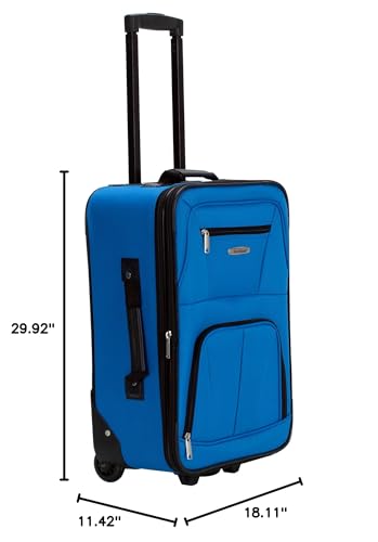 Rockland Journey Softside Upright Luggage Set,Expandable, Blue, 4-Piece (14/19/24/28) - color: Blue, size: 4 Piece (28"/24"/19"/14" Tote)