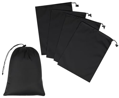 Drawstring Bag - UltraLight Nylon Cinch and Ditty Pouch For Home, Office, Outdoor (5 pack, Black) (Black, 9 x 12 inch) - size: 9 x 12 inch