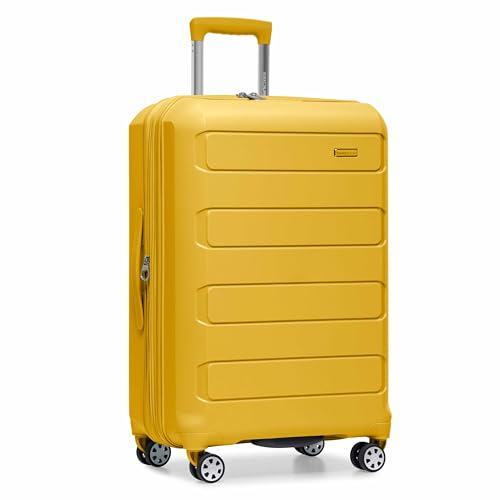 Traveler's Choice Pagosa Hardshell Expandable Luggage with Spinner Wheels, Yellow, 27-Inch Medium - color: Yellow, size: 27-Inch Medium