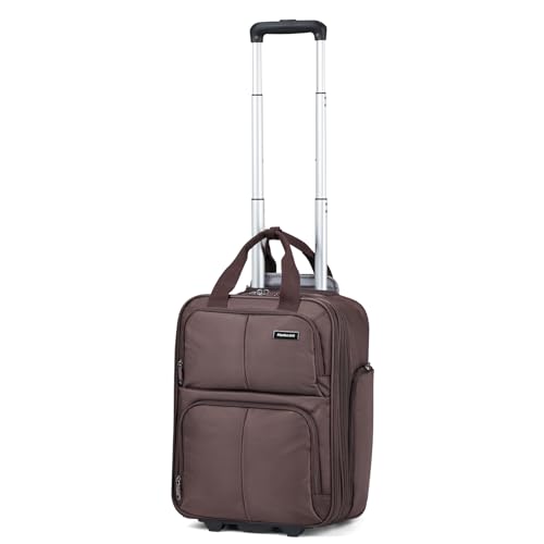 Hanke 16 Inch Expandable Carry on Luggage with 2 Wheels Airline Approved - color: Coffee, size: 16 Inch EXT