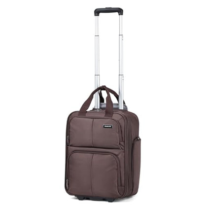 Hanke 16 Inch Expandable Carry on Luggage with 2 Wheels Airline Approved - color: Coffee, size: 16 Inch EXT