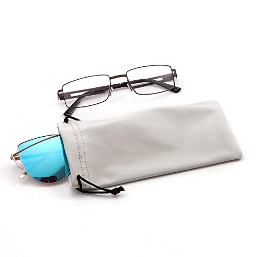TRIUMPH VISION Glasses Case Soft Eyeglass Case Sunglass Pouch Cloth 3 Pack - color: Grey