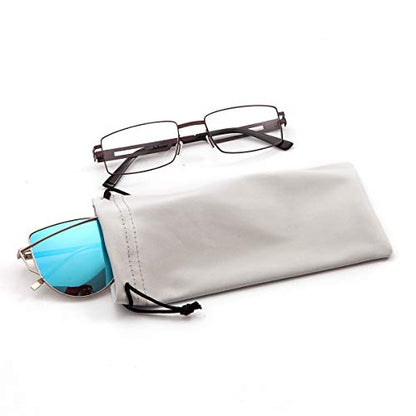 TRIUMPH VISION Glasses Case Soft Eyeglass Case Sunglass Pouch Cloth 3 Pack - color: Grey