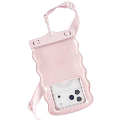 Case-Mate Wavy IP68 Waterproof Large Phone Pouch - Ballet Pink Twinkle - color: Wavy Ballet Pink Twinkle