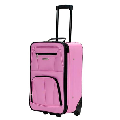 Rockland Fashion Softside 2 Piece Luggage Set, Expandable, (14" Tote/19" Upright), Pink - color: Pink, size: 2 Piece (19"/14" Tote)