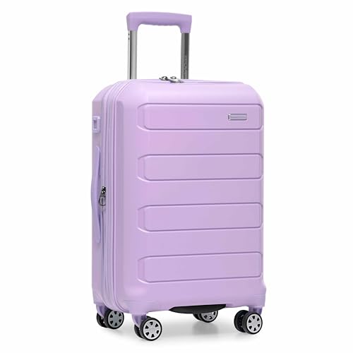 Traveler's Choice Pagosa Hardshell Expandable Luggage with Spinner Wheels, Lavender, 22-Inch Carry-on - color: Lavender, size: 22-Inch Carry-on
