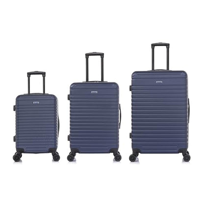 InUSA DEEP Luggage Set with Dual Spinner Wheels and Studs | Spacious Travel Suitcases with Ergonomic Handles | (20/24/28) 3 Piece Hardside Luggage Set | Blue - color: Blue, size: 3 Piece Set (20/24/28)