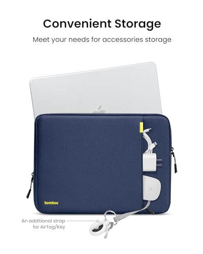 tomtoc 360° Protective Laptop Sleeve 13-inch MacBook Neo A3404 (2026) - color: Navy Blue, size: 13 Inch for New MacBook Neo