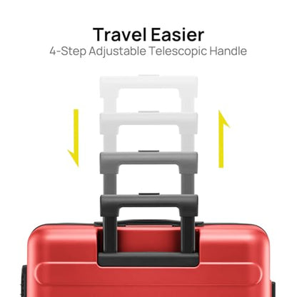 NINETYGO Large Checked Luggage 28 Inch, Checking In Luggage with Smooth Spinner Wheels, Lightweight, Hard Shell PC Suitcase, Lightweight Travel Luggage, TSA Approved (Raspberry, Rhine Basic) - color: 02-Raspberry (Basic), size: Checked 28-Inch