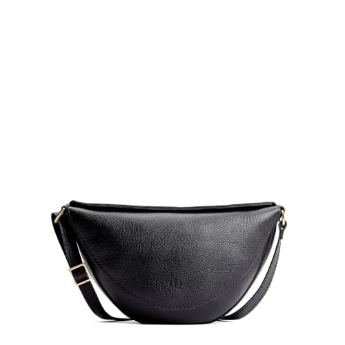 Portland Leather Goods Koala Sling Bag - Adjustable Full-Grain Leather - color: Pebbled Black, size: Large