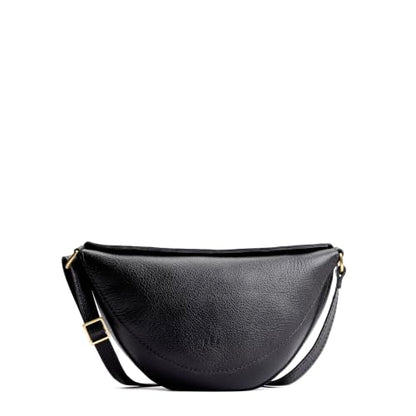 Portland Leather Goods Koala Sling Bag - Adjustable Full-Grain Leather - color: Pebbled Black, size: Large