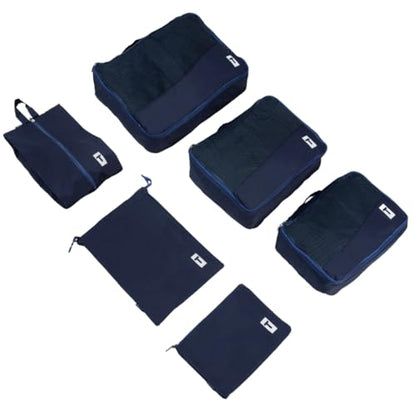 Traveleez - FOLDIT Packing Cubes, 6 pcs (Navy Blue) - color: Navy Blue