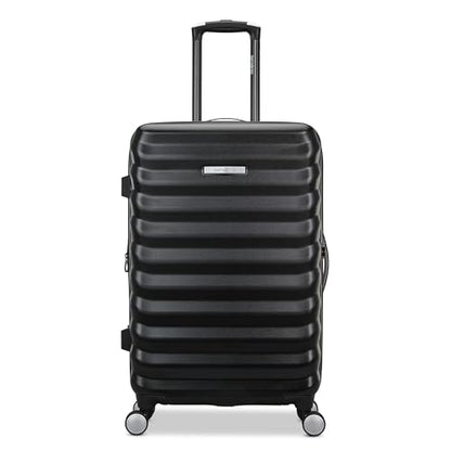 Samsonite Hard-Sided 24-Inch Lightweight Checked Medium Expandable Element Suitcase: Durable, 360° Spinner Wheels, Adjustable Telescopic Handle, TSA-Approved Lock - Alpine Black - color: Alpine Black, size: 24-Inch Checked-Medium