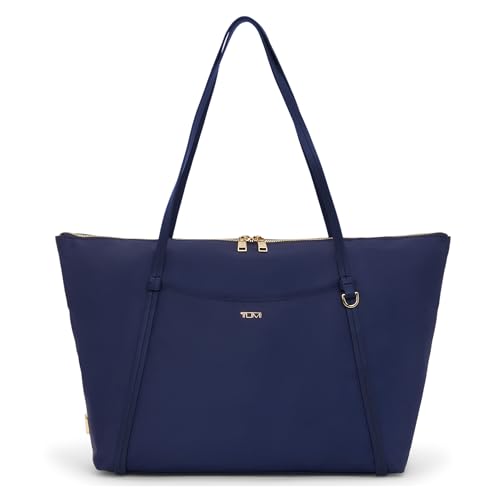 TUMI Voyageur Q Tote, Lightweight Travel Tote - color: Indigo/Light Gold